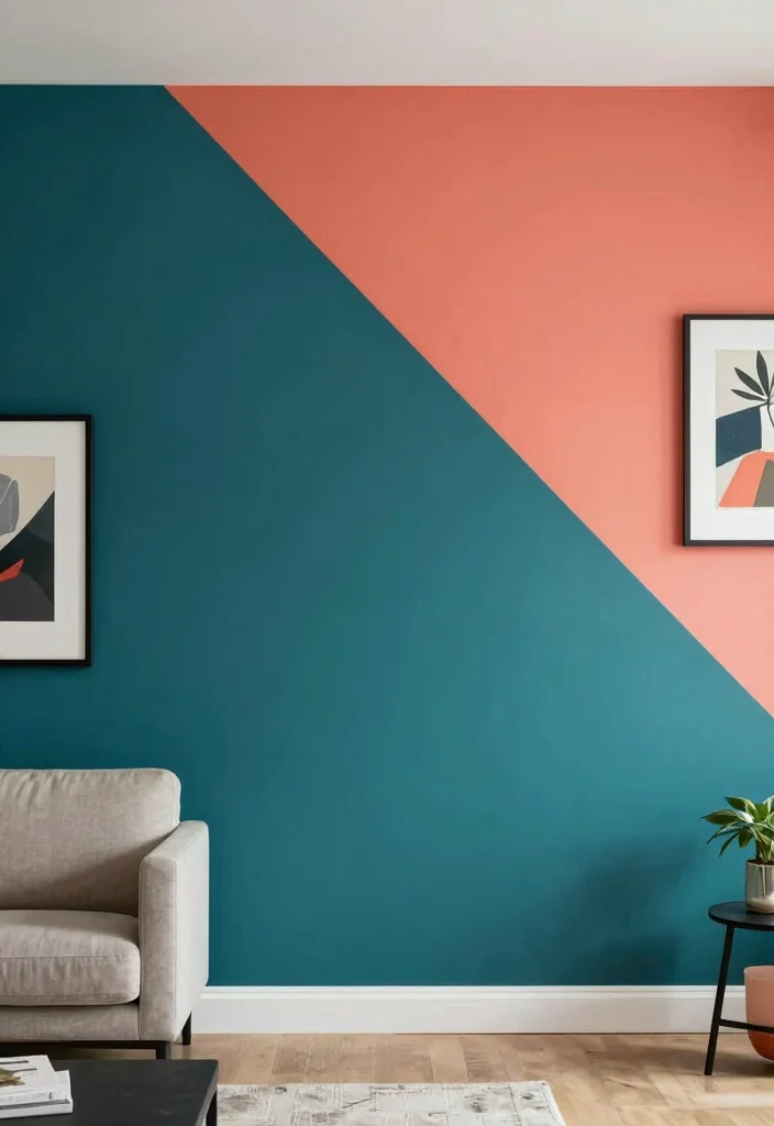 16 Slanted Wall Living Room Ideas: Smart Design Solutions - 9. Bold Color Choices 1