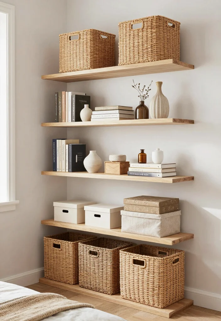 16 Small Bedroom With Wardrobe Interior Design Ideas - 6. Decorative Storage Solutions: Organizing with Style 1