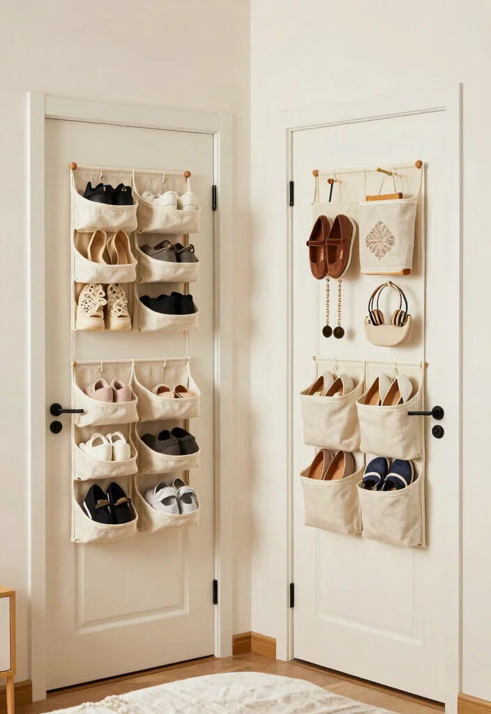 16 Small Bedroom With Wardrobe Interior Design Ideas - 9. Hanging Organizers: Smart Solutions for Small Spaces 1