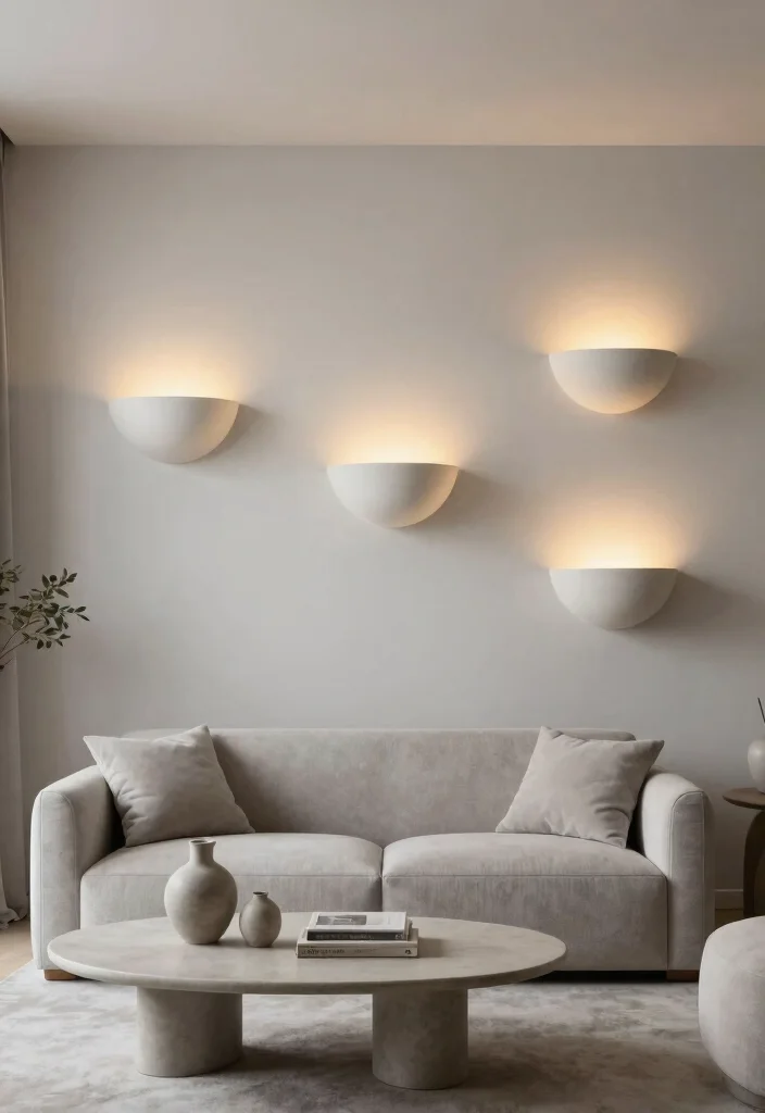 16 Wall Sconces Living Room Ideas for Soft Ambient Lighting - 7. Bowl-Shaped Sconces 1