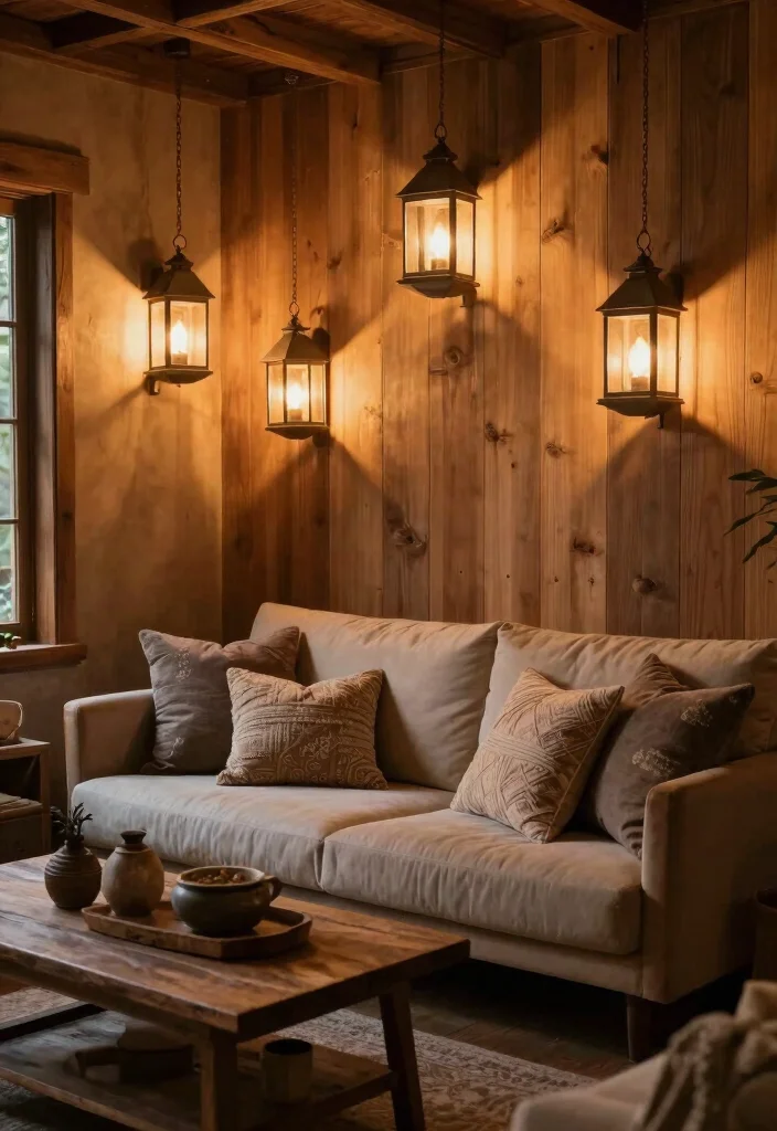 16 Wall Sconces Living Room Ideas for Soft Ambient Lighting - 8. Rustic Lantern Wall Lights 1