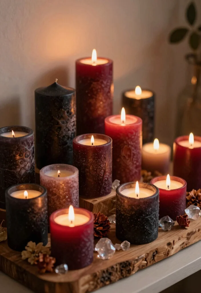 16 Witchy Living Room Decor Ideas: Dark Mystical Charm - 4. Spellbinding Candle Displays 1