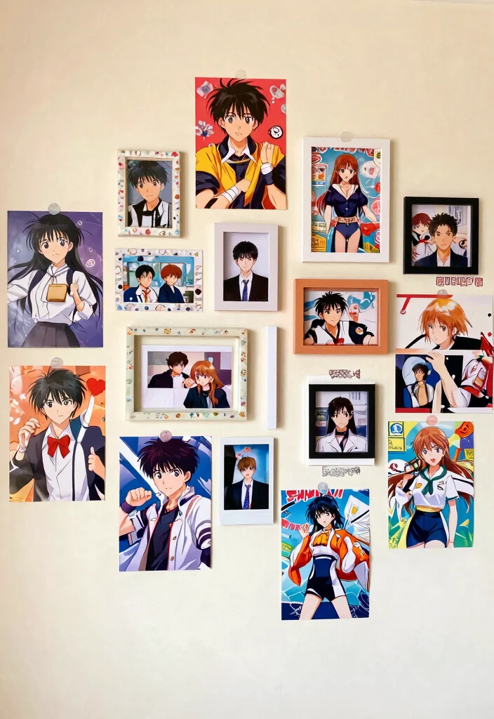 17 Anime Poster Wall Bedroom Ideas to Express Your Personal Style - 7. Personalized Photo Collage 1