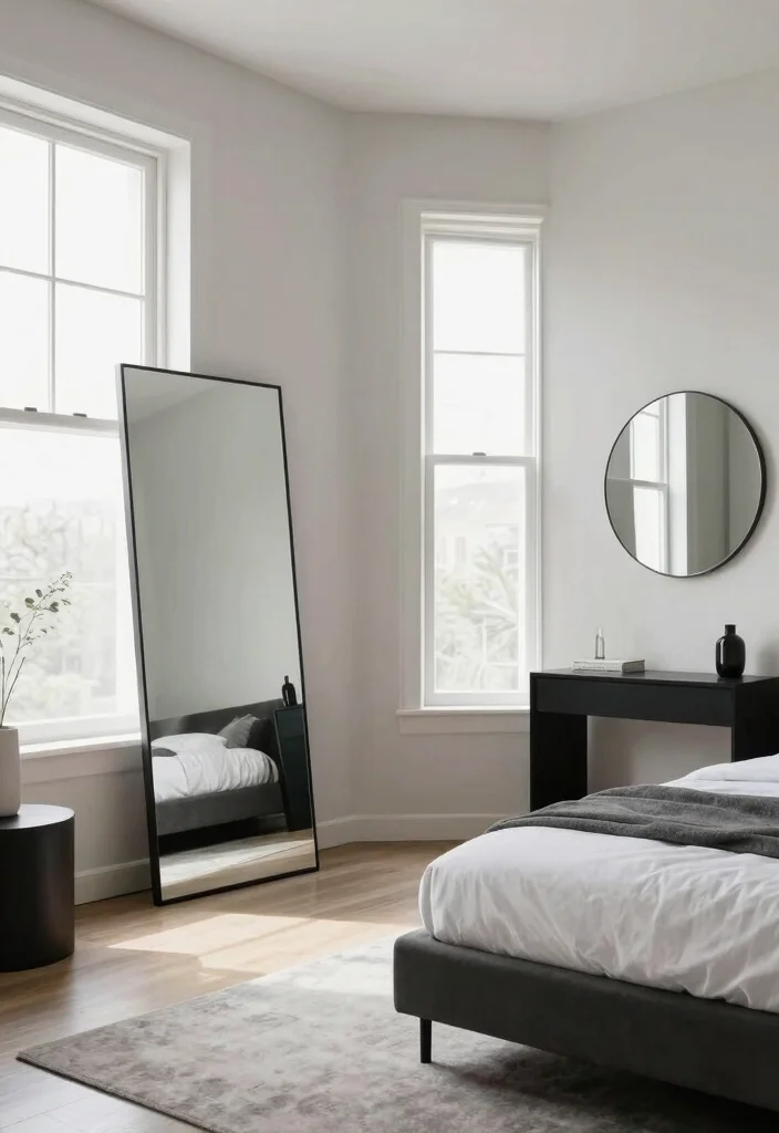 17 Bedroom With Big Windows Ideas for Bright, Airy Layouts - 14. Creative Use of Mirrors 1