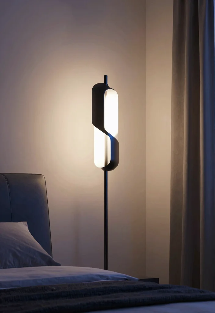 17 Blue and Black Bedroom Ideas Bold Modern Contrast - 14. Futuristic Lighting Fixtures 1