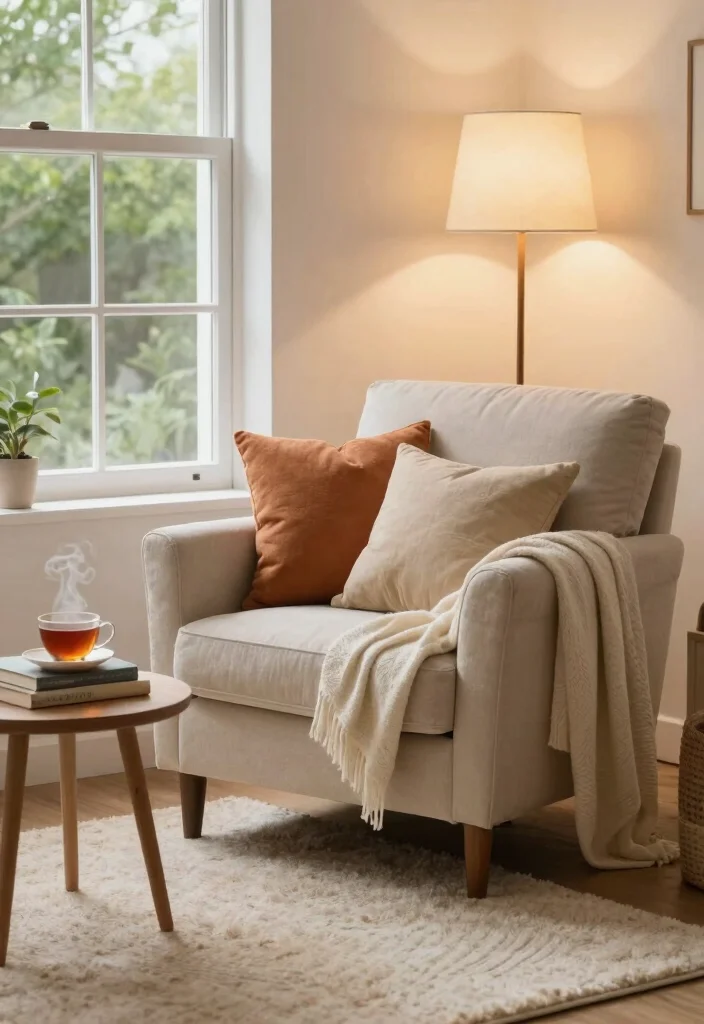 17 Cream Rug Living Room Ideas: Soft Neutral Base - 4. Creating a Cozy Corner 1