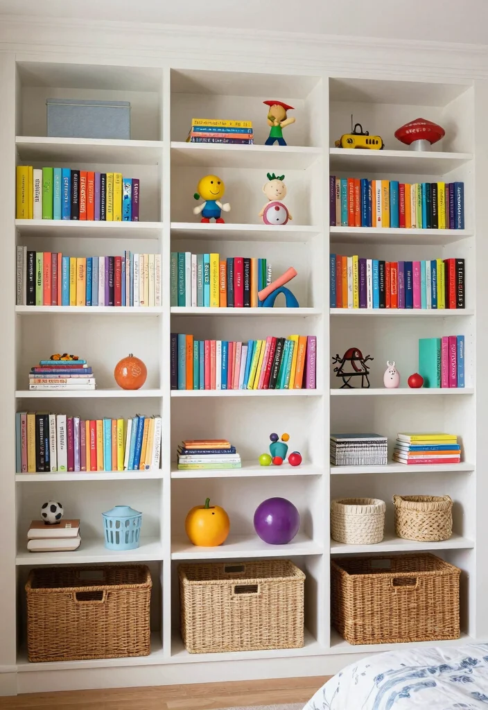 17 Crib in Bedroom Ideas for Shared Rooms: Smart Layouts - 10. The Open Shelving Concept 1