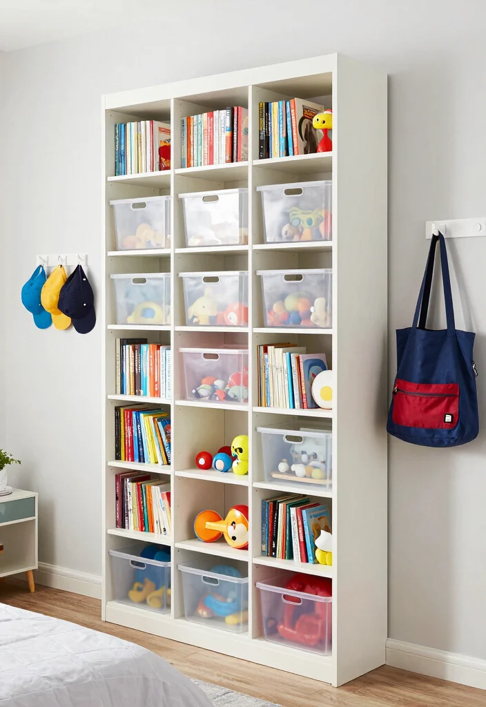 17 Crib in Bedroom Ideas for Shared Rooms: Smart Layouts - 6. Vertical Storage Solutions 1