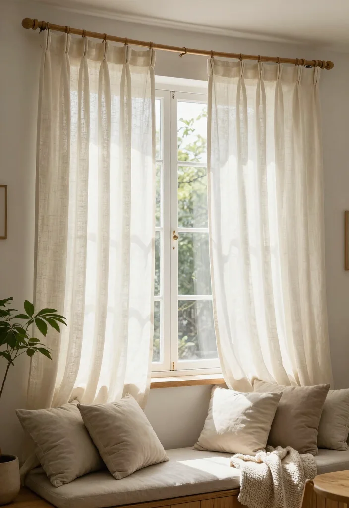 17 Curtains for Bay Window in Living Room Ideas Elegant Fit - 1. Organic Cotton Curtains for a Fresh Look 1