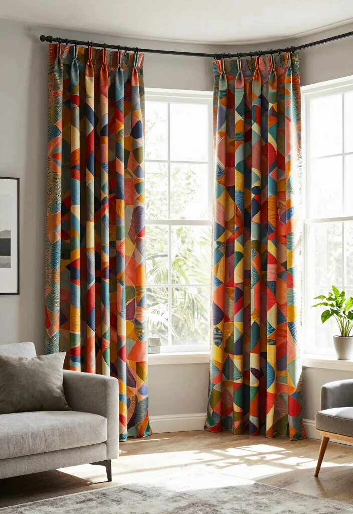 17 Curtains for Bay Window in Living Room Ideas Elegant Fit - 3. Recycled Polyester Curtains for Eco-Conscious Style 1