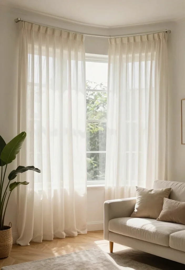 17 Curtains for Bay Window in Living Room Ideas Elegant Fit - 7. Sheer Curtains for Soft Elegance 1