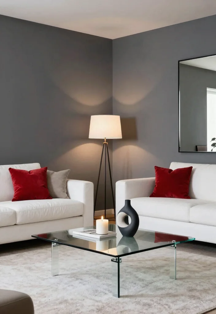 17 Dark Accent Wall Living Room Ideas for a Moody Sophisticated Look - 2. Elegant Charcoal Grey for Modern Appeal 1