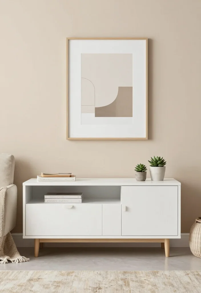 17 Entertainment Center Decor Living Room Ideas Balanced Displays - 1. Go for a Neutral Palette 1