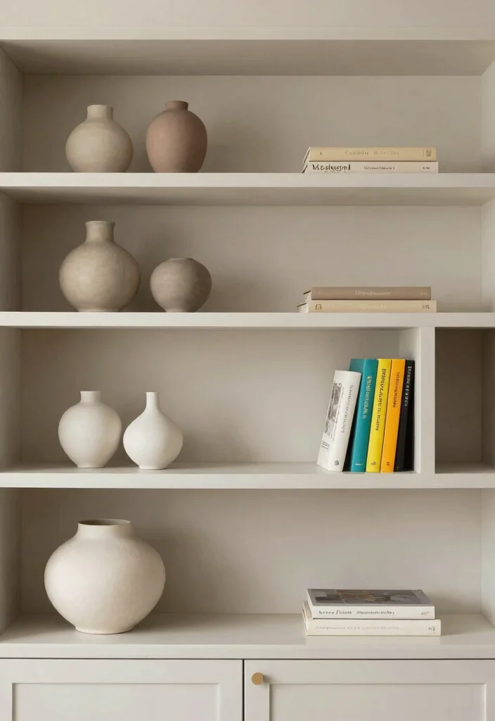 17 Entertainment Center Decor Living Room Ideas Balanced Displays - 15. Play with Color Accents 1