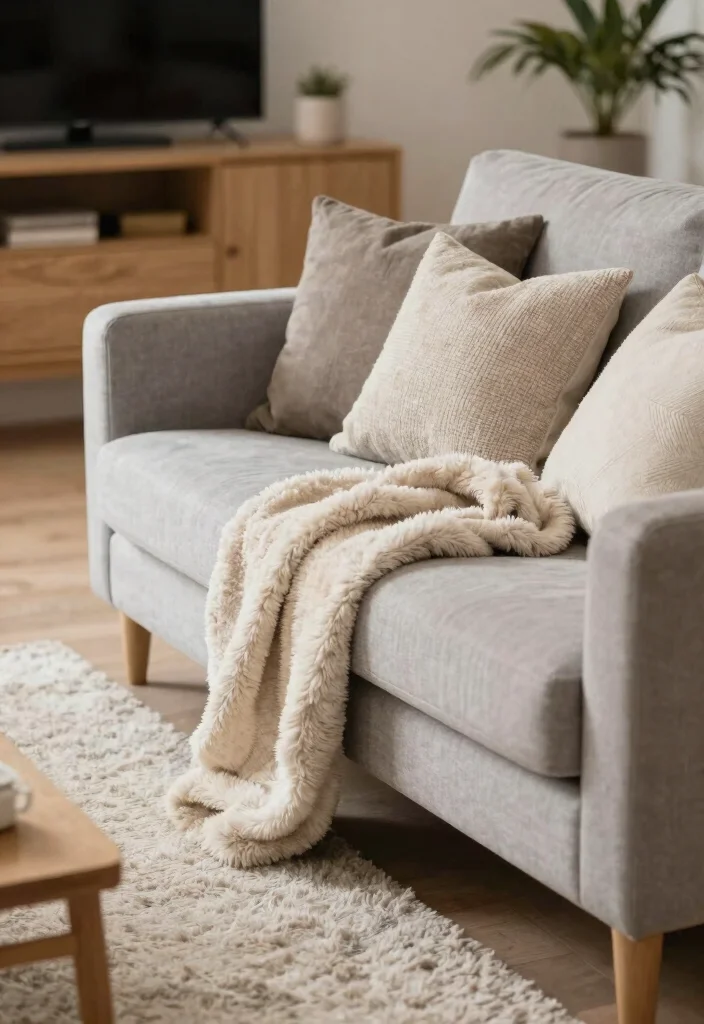 17 Entertainment Center Decor Living Room Ideas Balanced Displays - 6. Add Cozy Textures 1