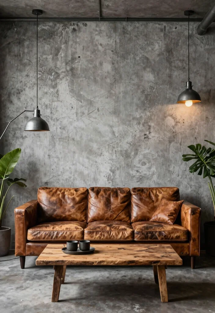 17 Feature Wall Ideas Living Room Wallpaper Statement Designs - 12. Industrial Chic Wallpaper 1