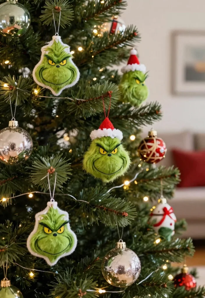17 Grinch Living Room Decor Ideas for a Fun Festive Theme - 3. Fun Grinch Ornaments 1