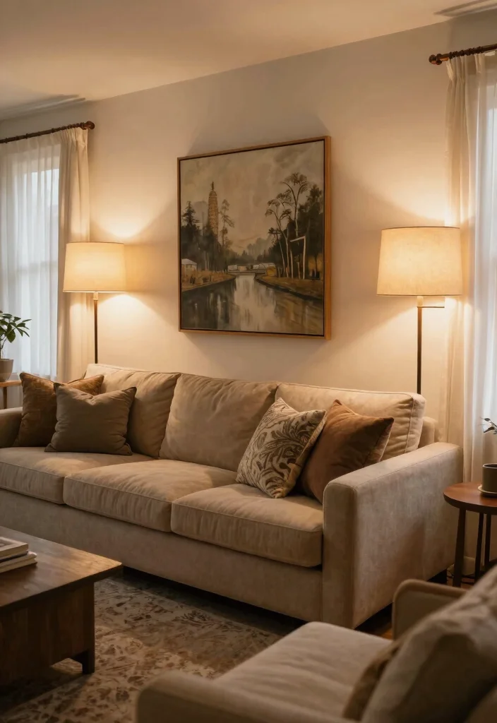 17 Living Room Wall Sconces Ideas for Elegant Layered Light - 11. Wall Sconces with Fabric Shades 1