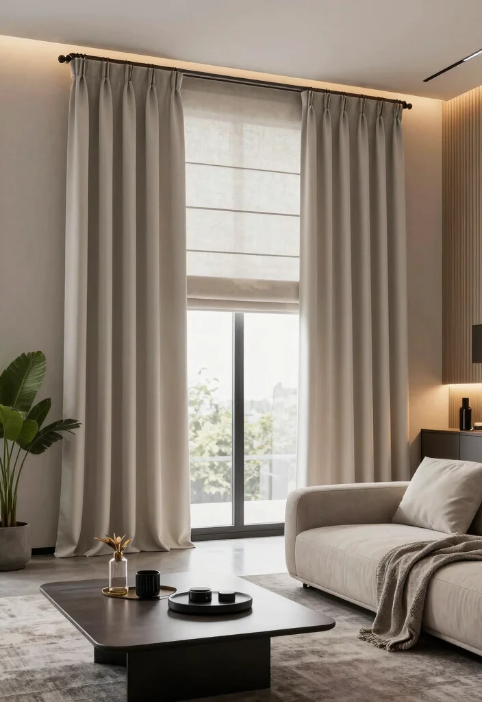 17 Roman Curtains Living Room Ideas Classic Clean Style - 14. Smart Home Integration 1