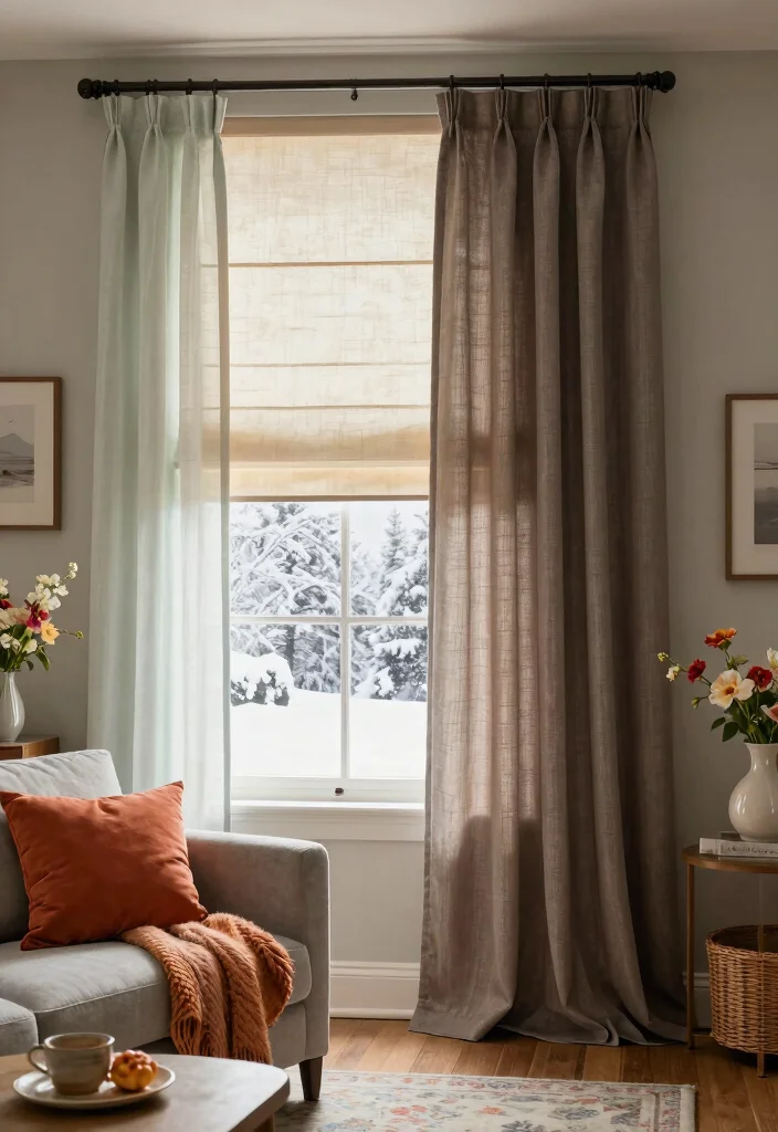 17 Roman Curtains Living Room Ideas Classic Clean Style - 17. Seasonal Switch-Ups 1