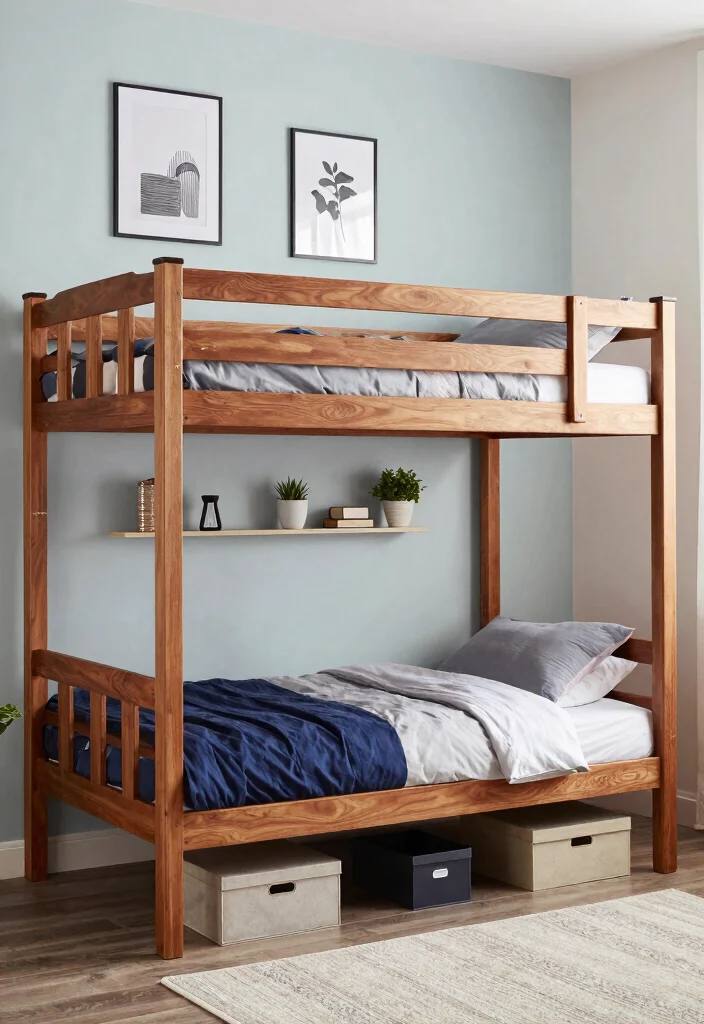 17 Shared Bedroom Ideas for Adults: Stylish Functional Living - 1. Bunk Beds for Space Efficiency 1