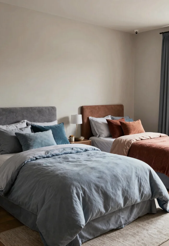 17 Shared Bedroom Ideas for Adults: Stylish Functional Living - 10. Thematic Color Schemes 1