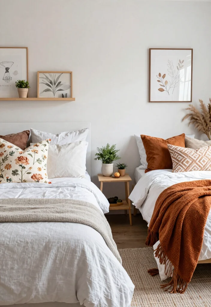 17 Shared Bedroom Ideas for Adults: Stylish Functional Living - 15. Seasonal Decor Changes 1
