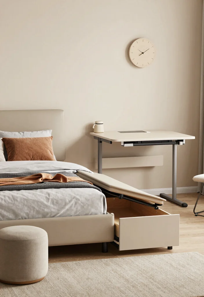 17 Shared Bedroom Ideas for Adults: Stylish Functional Living - 3. Multi-Functional Furniture 1