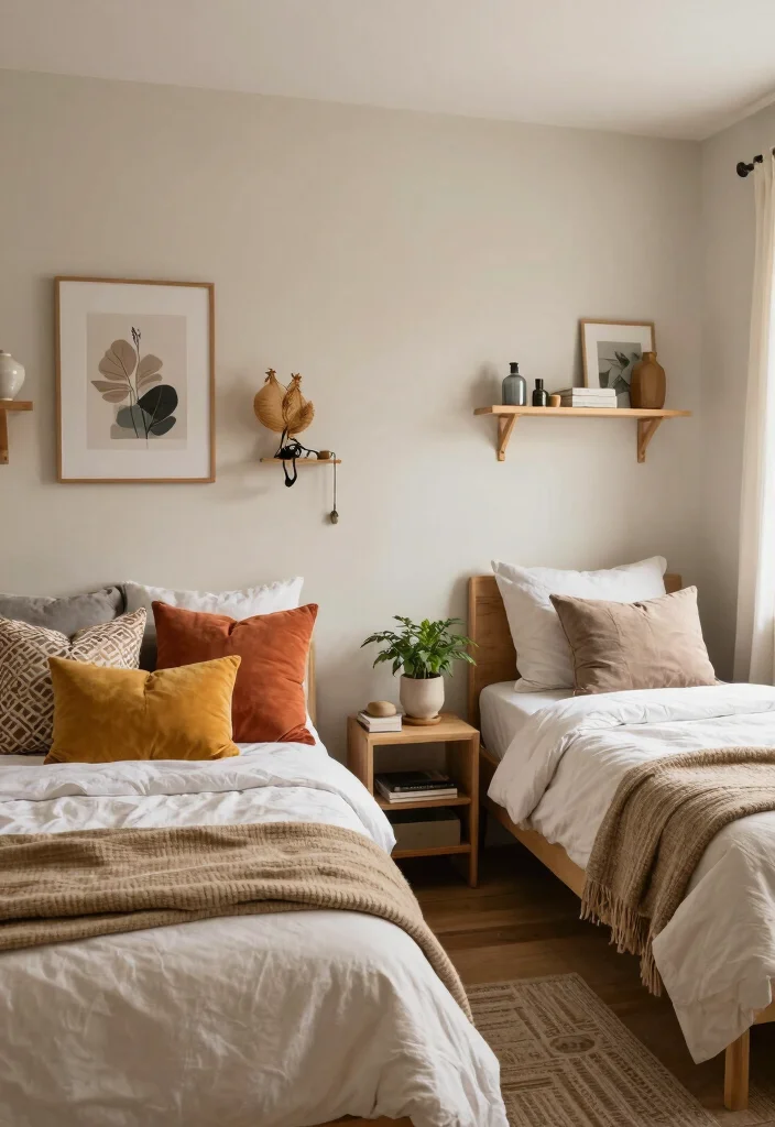 17 Shared Bedroom Ideas for Adults: Stylish Functional Living - 9. Personalization through Accessories 1