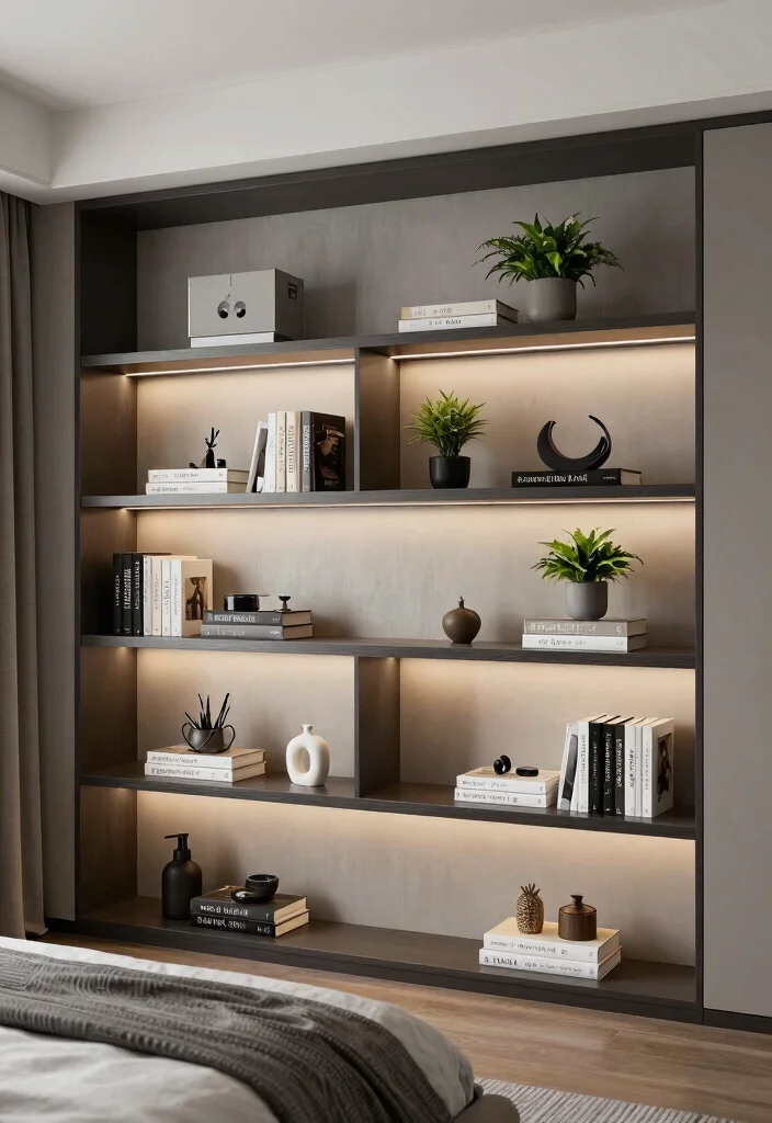 17 Shelves in Bedroom Wall Shelves Ideas Practical Style - 11. Built-in Wall Shelves 1