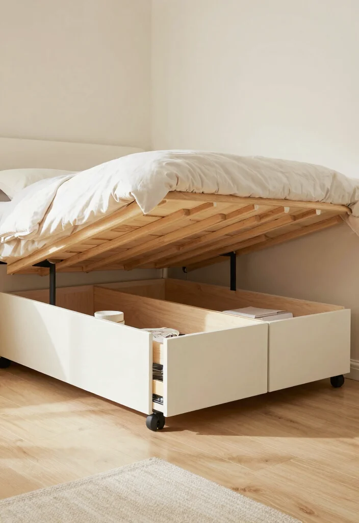 17 Shelves in Bedroom Wall Shelves Ideas Practical Style - 14. Under-Bed Shelving Solutions 1