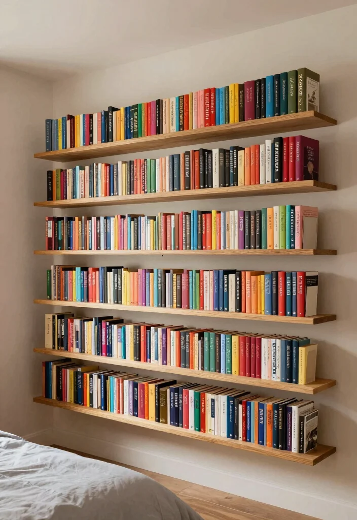 17 Shelves in Bedroom Wall Shelves Ideas Practical Style - 15. Floating Bookshelves 1