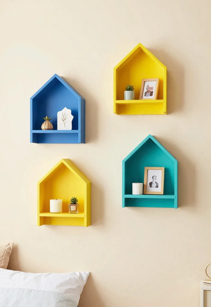 17 Shelves in Bedroom Wall Shelves Ideas Practical Style - 8. Decorative Wall-Mounted Shelves 1