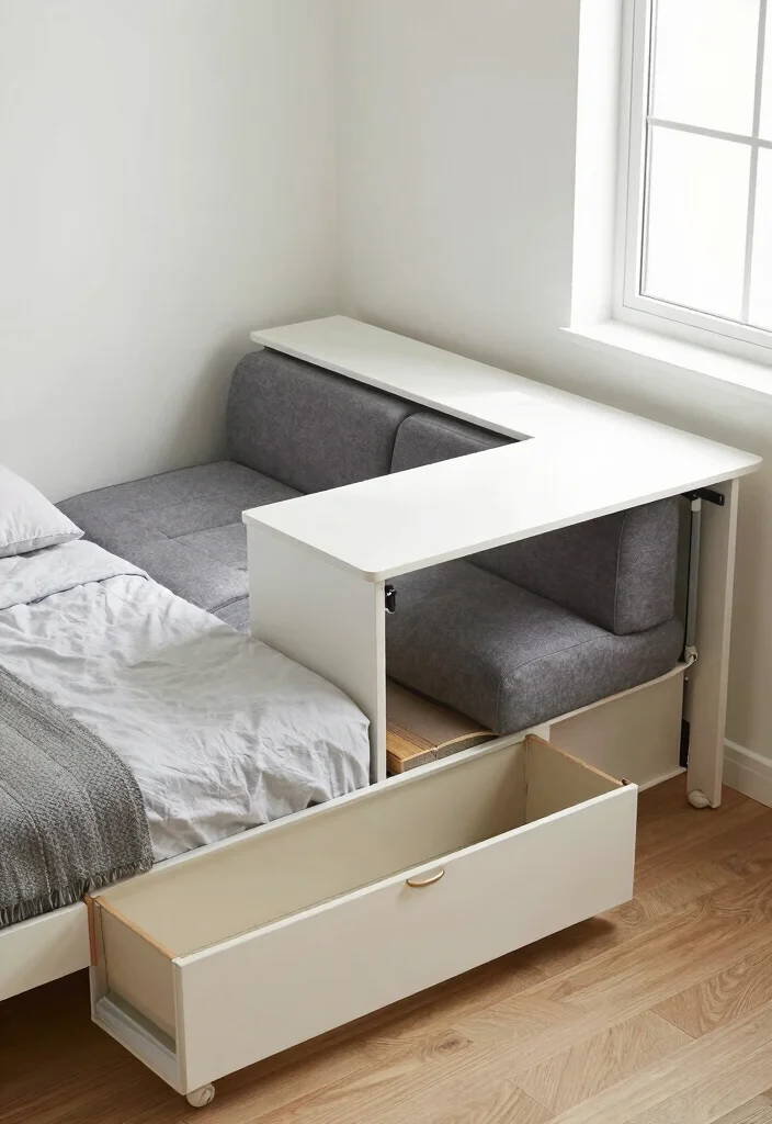 17 Small Bedroom Double Bed Ideas: Comfortable Compact Layouts - 2. Multi-Functional Furniture 1