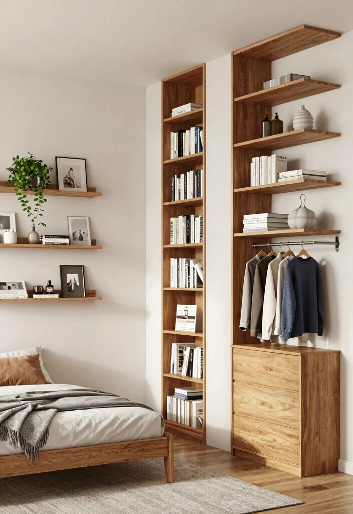 17 Small Bedroom Double Bed Ideas: Comfortable Compact Layouts - 3. Vertical Storage Solutions 1