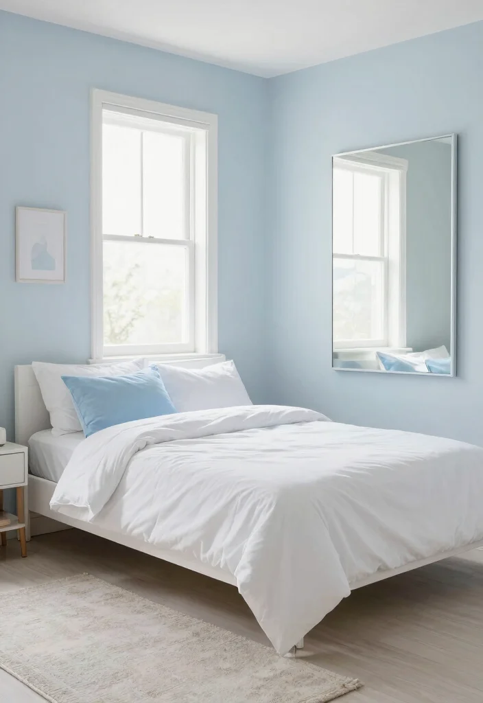 17 Small Bedroom Double Bed Ideas: Comfortable Compact Layouts - 4. Light Colors and Reflective Surfaces 1