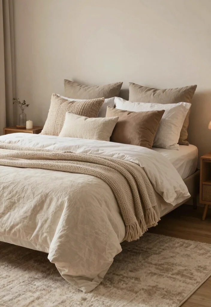 17 Small Bedroom Double Bed Ideas: Comfortable Compact Layouts - 9. Blending Textures and Fabrics 1