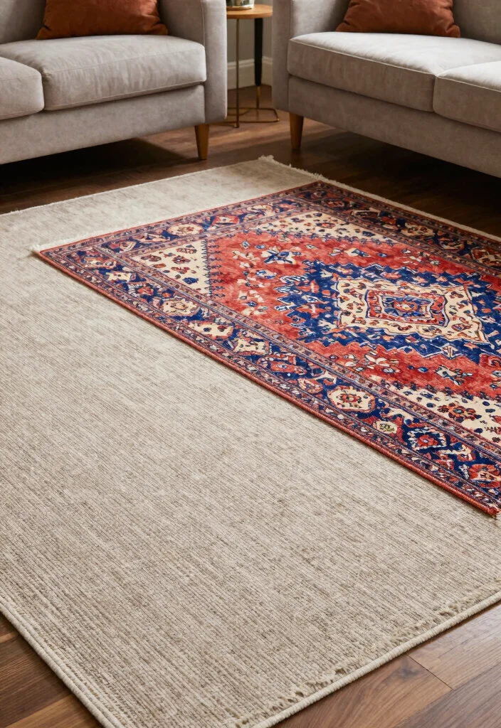 17 Spanish Style Homes Interior Decor Living Room Ideas: Warm and Classic - 11. Layering Rugs for Depth 1