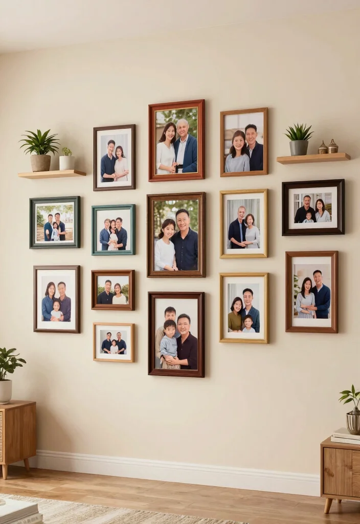 17 Spanish Style Homes Interior Decor Living Room Ideas: Warm and Classic - 12. Personal Touches with Family Photos 1