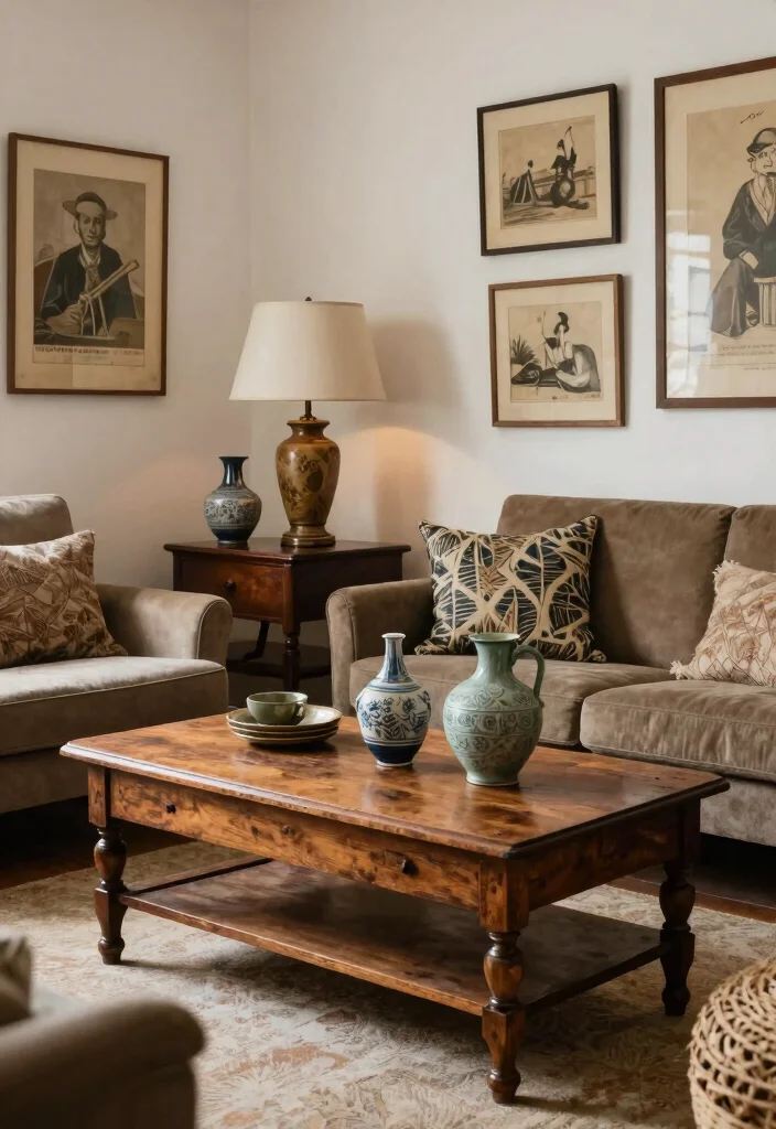 17 Spanish Style Homes Interior Decor Living Room Ideas: Warm and Classic - 14. Vintage Finds and Antiques 1