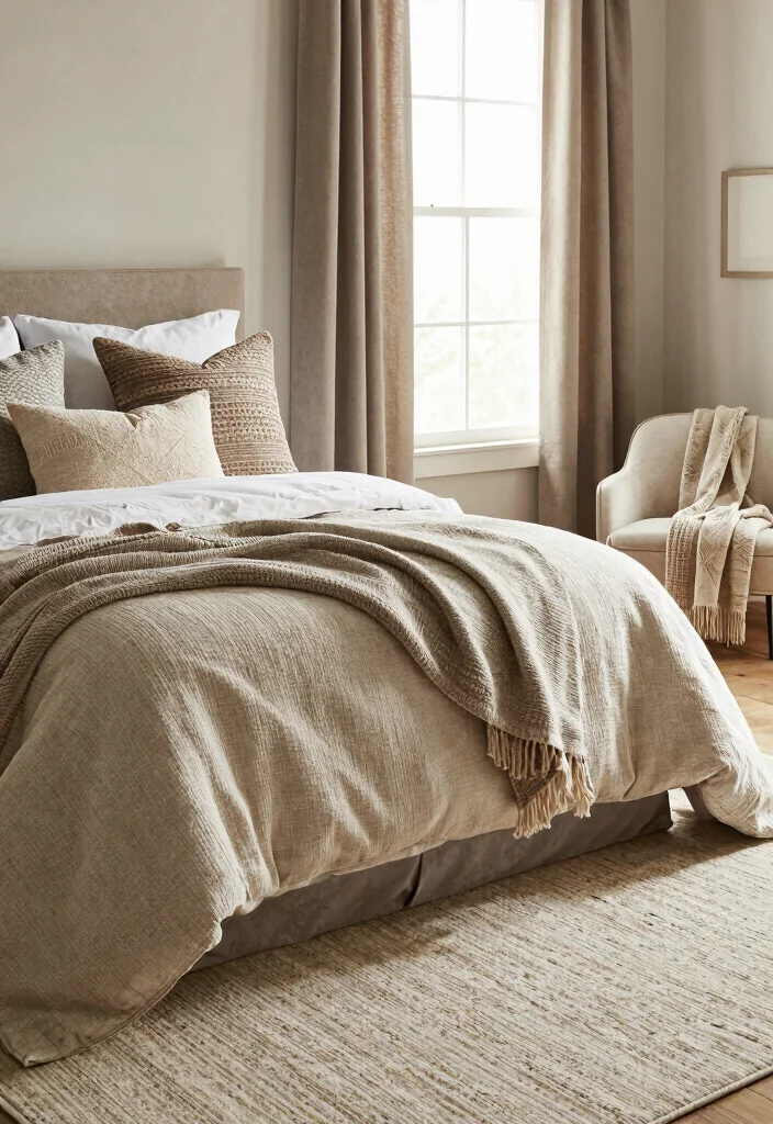 18 Bedroom Design Ideas for Couples: Romantic and Functional - 16. Layered Textiles 1