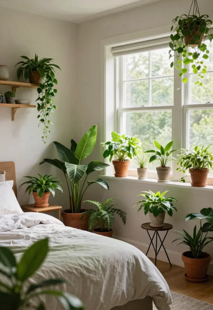 18 Bedroom Design Ideas for Couples: Romantic and Functional - 8. Greenery and Plants 1