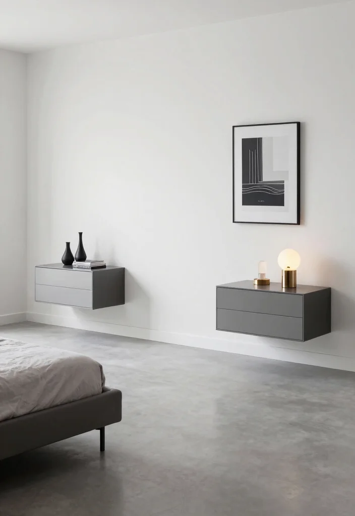 18 Bedroom Design Ideas for Couples: Romantic and Functional - 9. Floating Nightstands 1