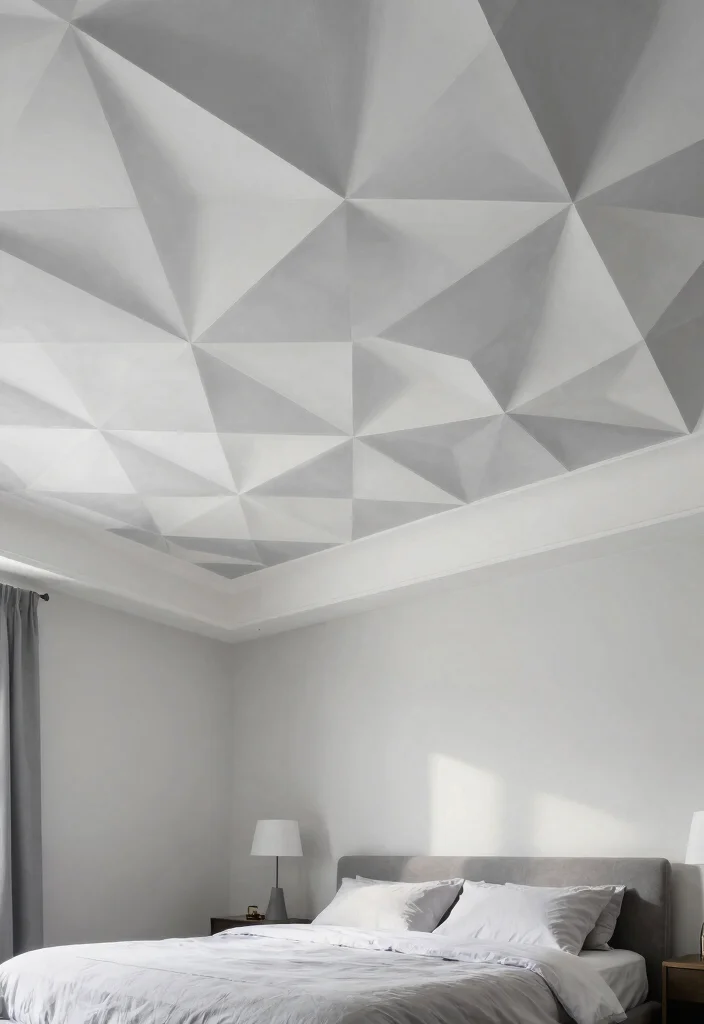 18 Bedroom Gypsum Ceiling Design Ideas for a Modern Finish - 2. Geometric Patterns 1
