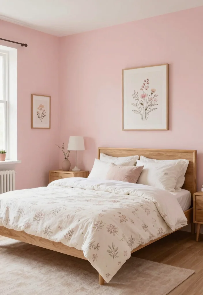 18 Colour for Bedroom Wall Ideas: Calm Stylish Palettes - 15. Blush Pink: Gentle and Soft 1