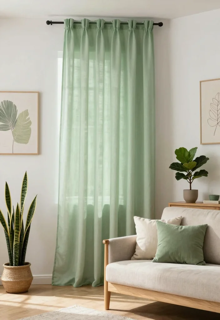 18 Curtains Living Room Colors Ideas Perfect Palette Picks - 1. Serene Soft Green 1