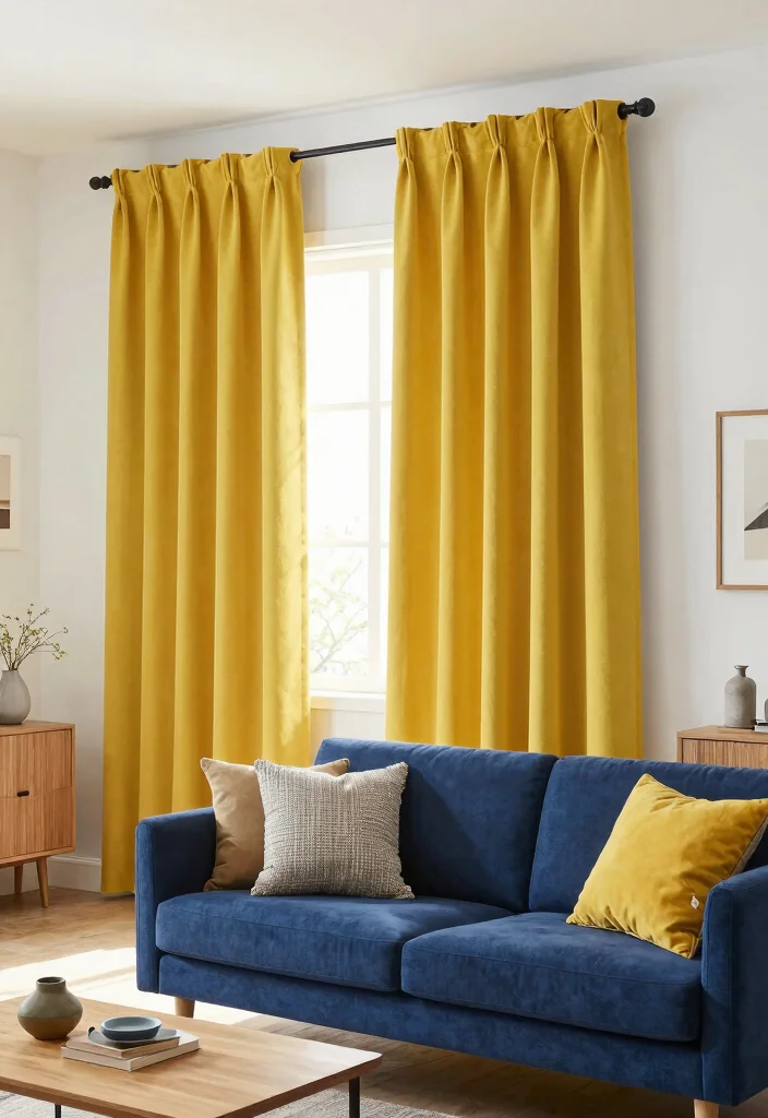 18 Curtains Living Room Colors Ideas Perfect Palette Picks - 12. Charming Mustard Yellow 1