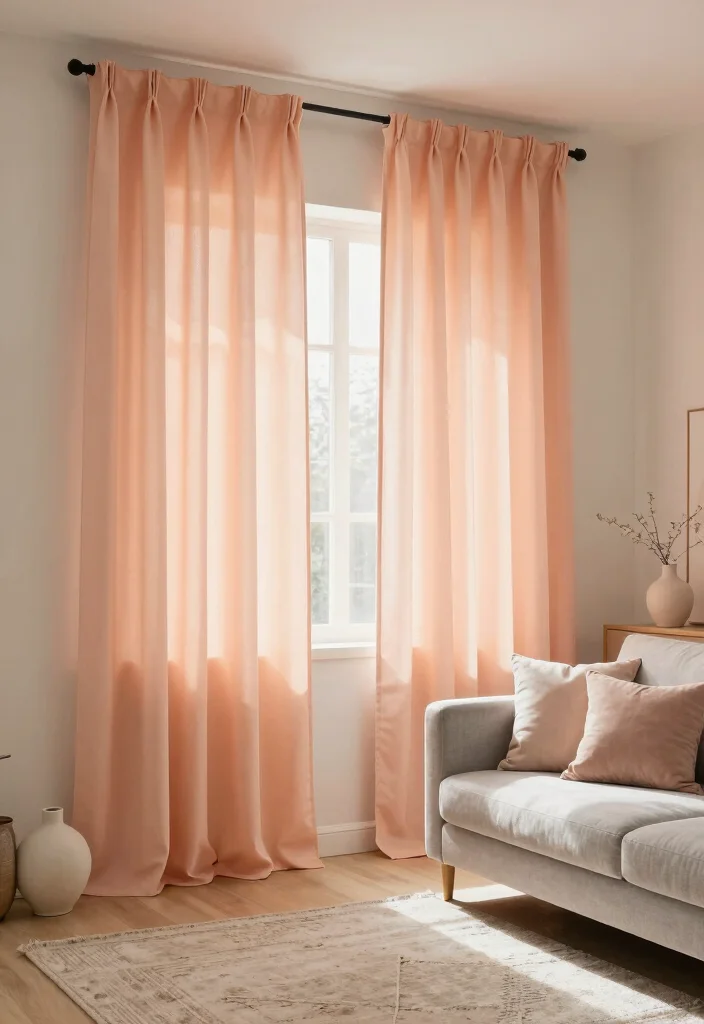 18 Curtains Living Room Colors Ideas Perfect Palette Picks - 13. Gentle Peach 1