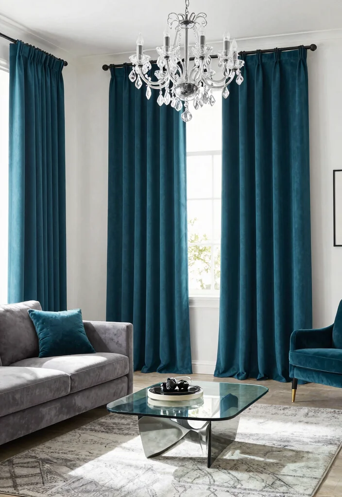 18 Curtains Living Room Colors Ideas Perfect Palette Picks - 14. Deep Teal 1