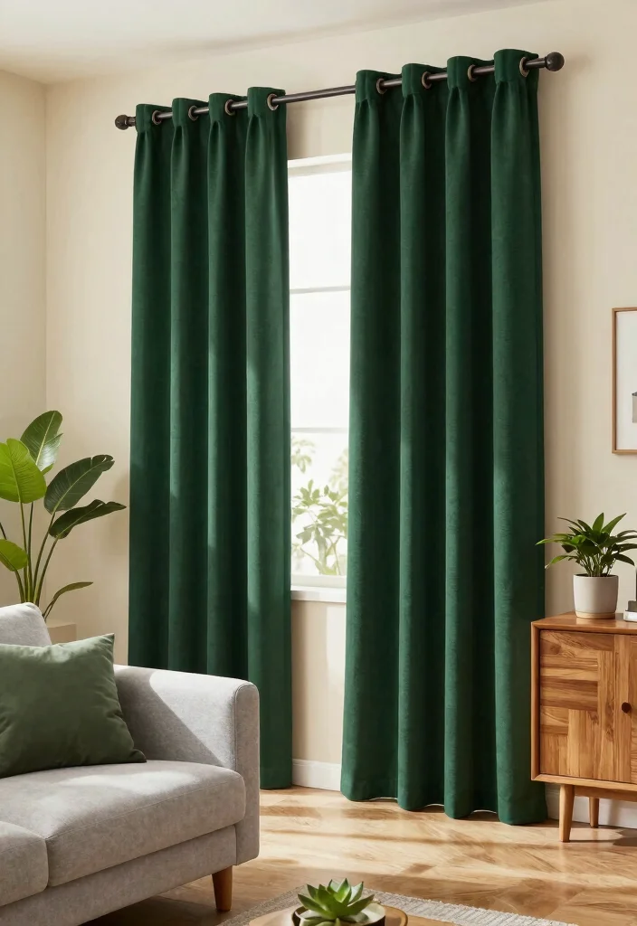 18 Curtains Living Room Colors Ideas Perfect Palette Picks - 17. Deep Forest Green 1